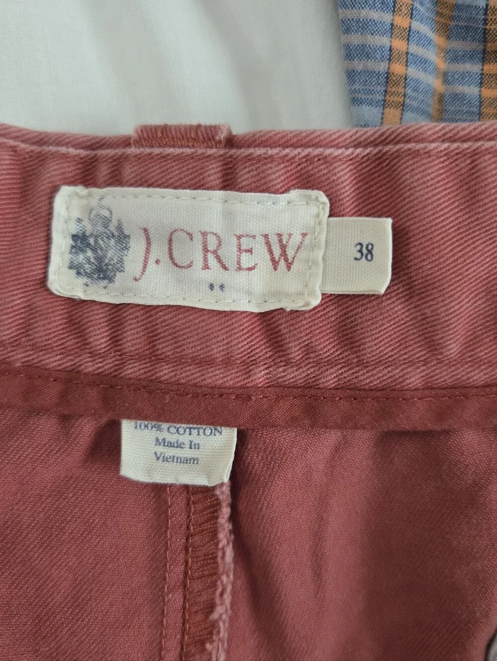 Men's J. Crew Shorts 100% Cotton Red Sz 38